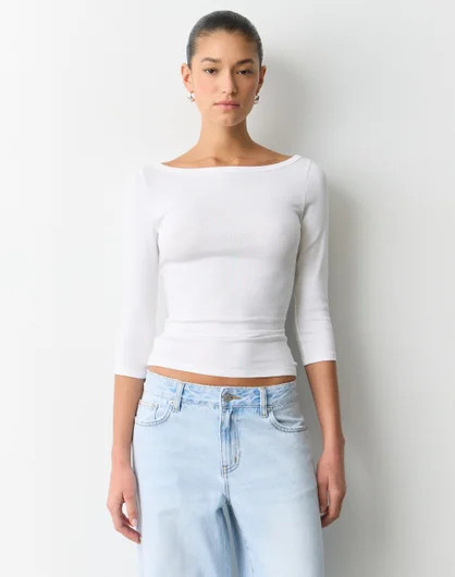 Boat Neck Three Quarter Top | Glassons (Australia)