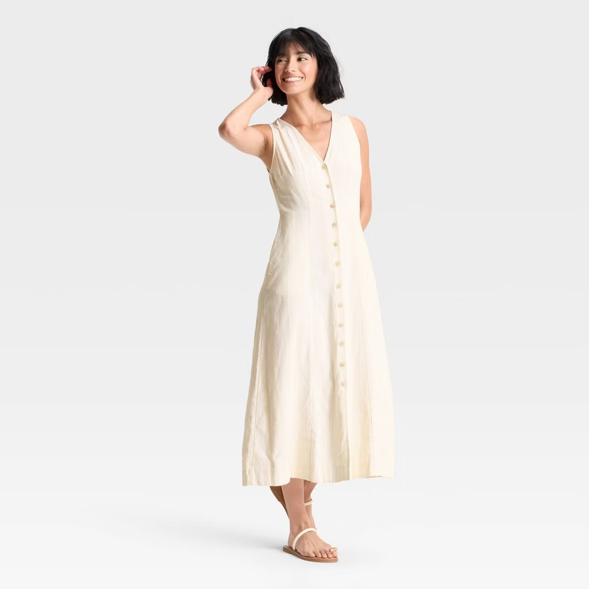 Women's Button-Front Midi A-Line Dress - Universal Thread™ | Target
