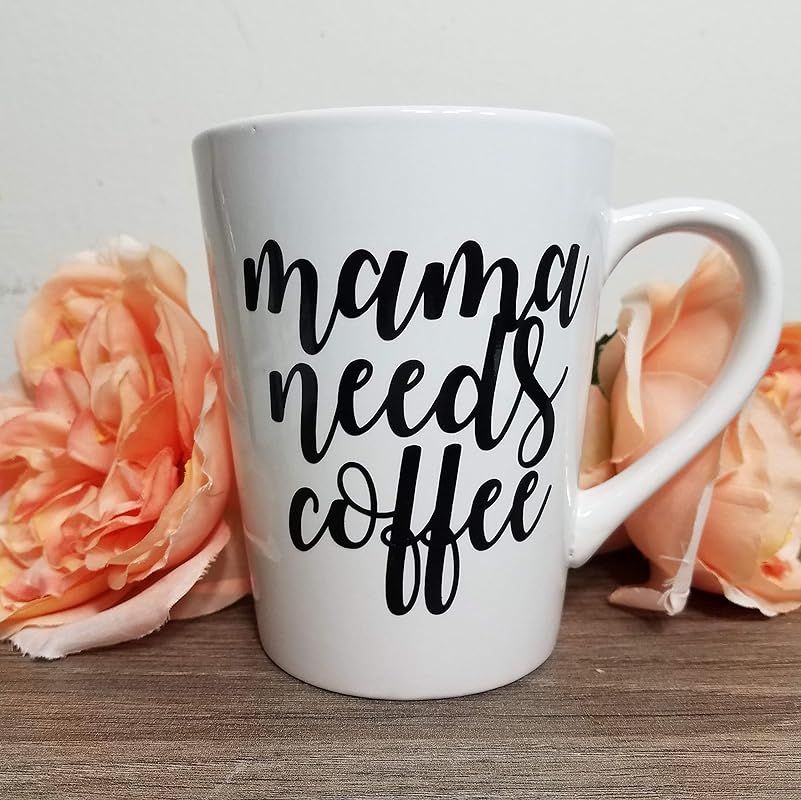 Mama Needs Coffee 14oz Stoneware Mug, Mama Needs Coffee mug, Mama Needs Coffee, Mama Mug, Mom Cof... | Amazon (US)