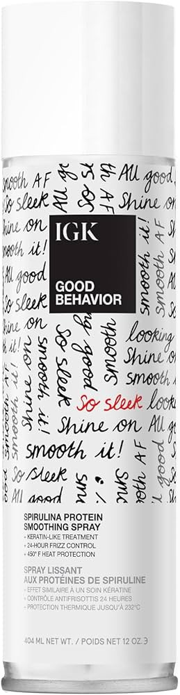 IGK Good Behavior Smoothing Spray 12 oz | Anti-Frizz Heat Protectant with 450°F Protection | Ker... | Amazon (US)
