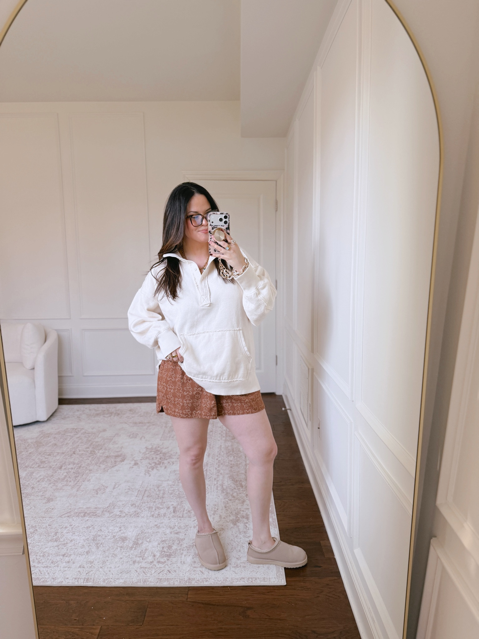Obsessed with a boxer short for lounging around the house.. especially paired with this oversized pullover.. in a large in both 

 #LTKootd #LTKmomlife #LTKMidsize