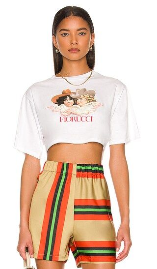 Cowboy Angels Crop Tee in White | Revolve Clothing (Global)