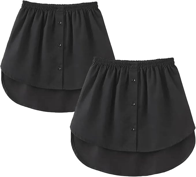 OBBUE Women's 2 Pcs Mini Adjustable Shirt Extender Removable Layering Half Length Underskirt with... | Amazon (US)
