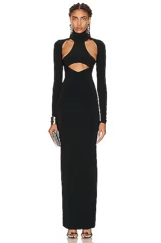 Cut Out Turtleneck Gown | FWRD 