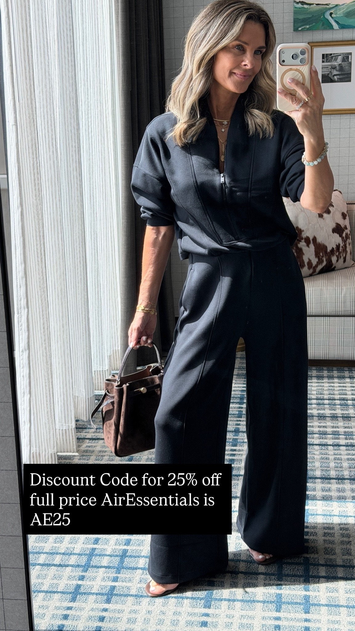 HAPPENING NOW: Take 25% OFF all full-priced AirEssentials (including new arrivals!!) with code AE25 through 8/30. 40% off swim! 

After 8/30 Use discount code FASHIONEDLIFEXSPANX for 15% off new orders + free shipping
I’m 5’6’’
-jumpsuit wearing a XS P (they’ve changed the length sizing so refer to website)
-chic black dress wearing a size XS
-track jacket size S
-pintuck wide leg pant size XS P
@Spanx

#LTKgrwm #LTKSeasonal #LTKTravel