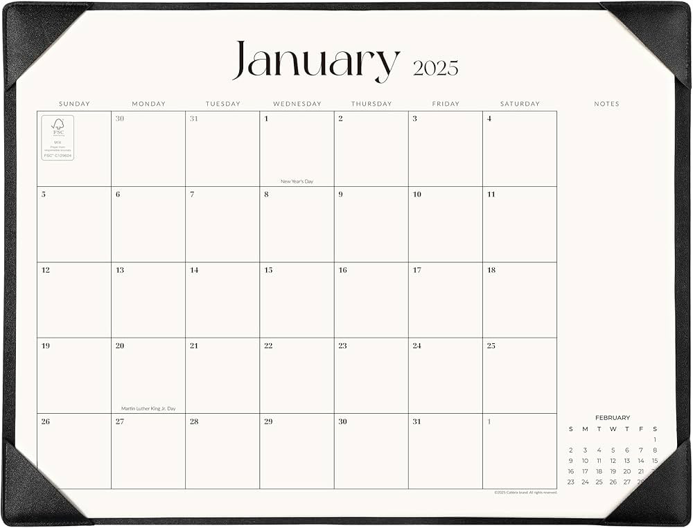 Simplified Desk Calendar 2024-2025 with Desktop Mat, Cabbrix Large Desk Pad Calendar 21 x 16.5 In... | Amazon (US)