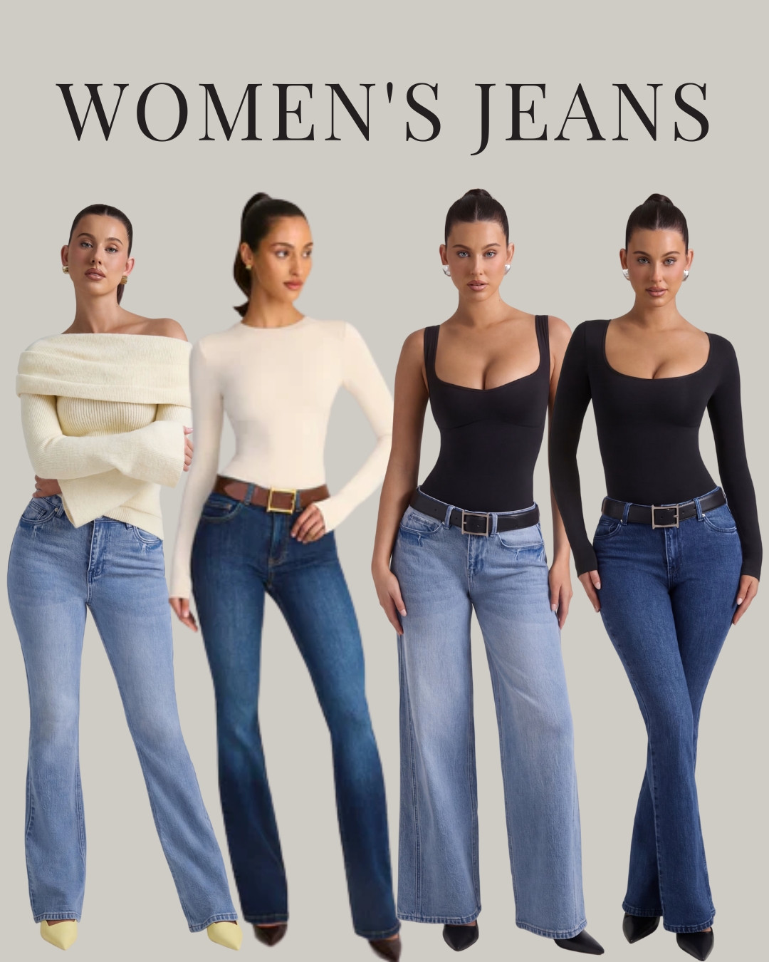 Oh Polly jeans, women’s jeans, high waist jeans, curve enhancing jeans, wide leg jeans, flared jeans, stretchy denim jeans, sculpting denim, flattering jeans for women, modern denim style 

 #LTKootd