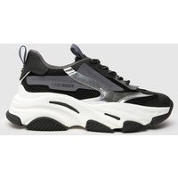 Steve Madden Possession Trainers in Black & Silver, Size: 3 (EU 36) | Schuh