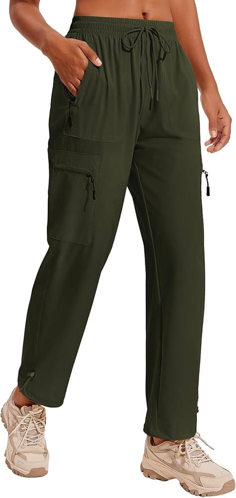 PINSPARK Hiking Pants Women Waterproof Quick Dry Cargo Lightweight UPF 50+ Outdoor Joggers with Z... | Amazon (US)