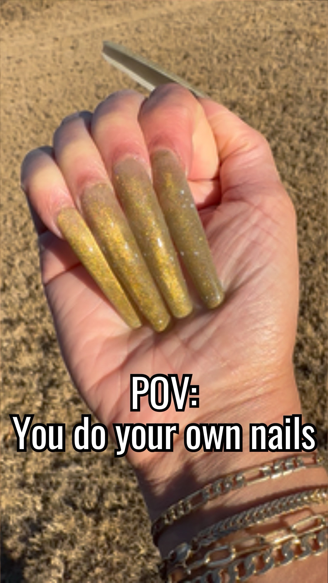 I loved my Christmas nails but I was in the mood for gold nails to ring in the new year! ✨🤩✨
These cat eye + reflective glitter nails did the job! AND the light pink base glows in the dark! 😍🙌🏽 

#LTKBeauty