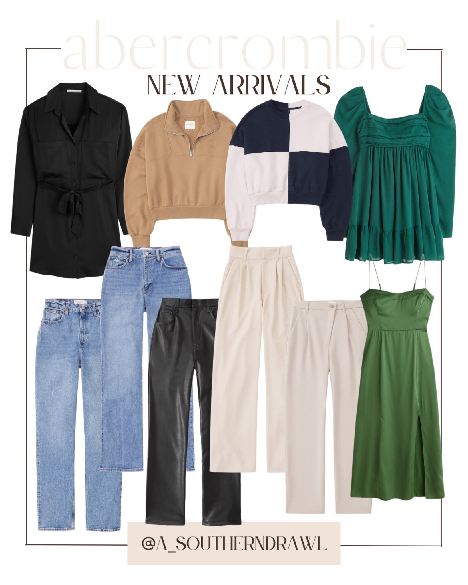 Abercrombie new arrivals - Abercrombie jeans - mom jeans - fall capsule wardrobe staples - fall tops and jackets and dresses - green dress 


#LTKSeasonal #LTKunder100 #LTKunder50