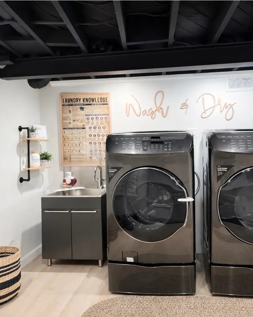 Basement laundry room big picture essentials. #laundryroom #basementlaundry 

#LTKHome #LTKdayinmylife #LTKxMadewell
