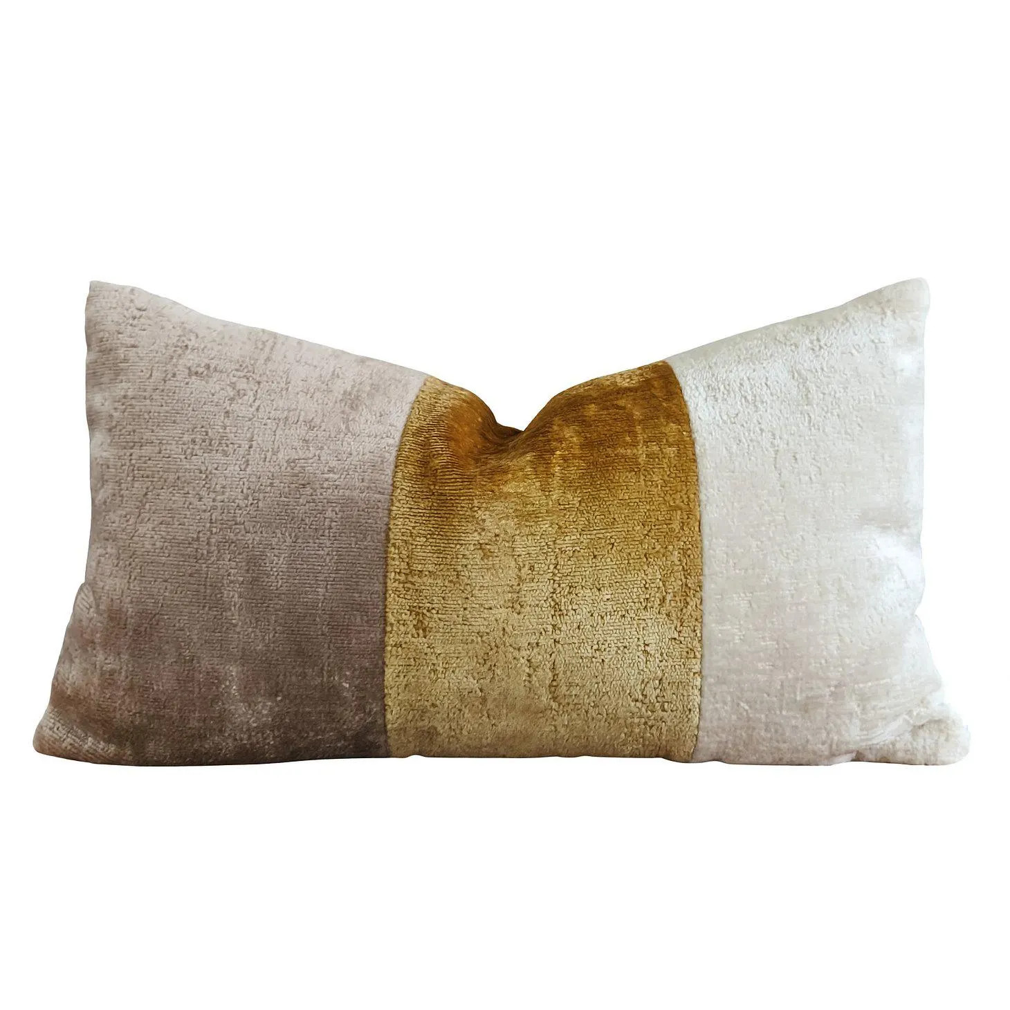 Beige, mustard and ecru chenille pillow cover. Throw pillow for couch. Lumbar pillow cover. Colorblock Stripes. Striped cushion case. | Etsy (Global)