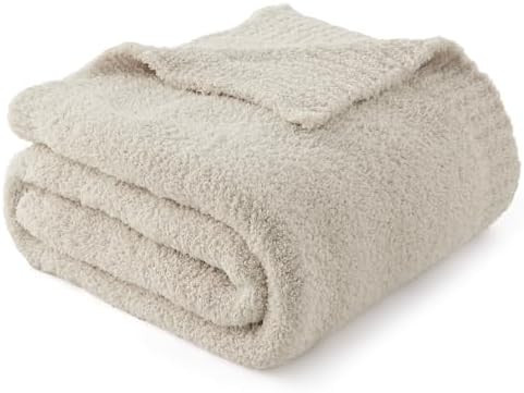 Bedsure Ivory Knit Throw Blanket for Couch, Bedding Sofa - Super Soft, Cozy, Fuzzy, Fluffy Blanke... | Amazon (US)