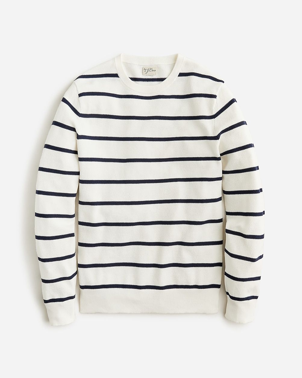 Cotton piqué-stitch sweater in stripe | J.Crew US