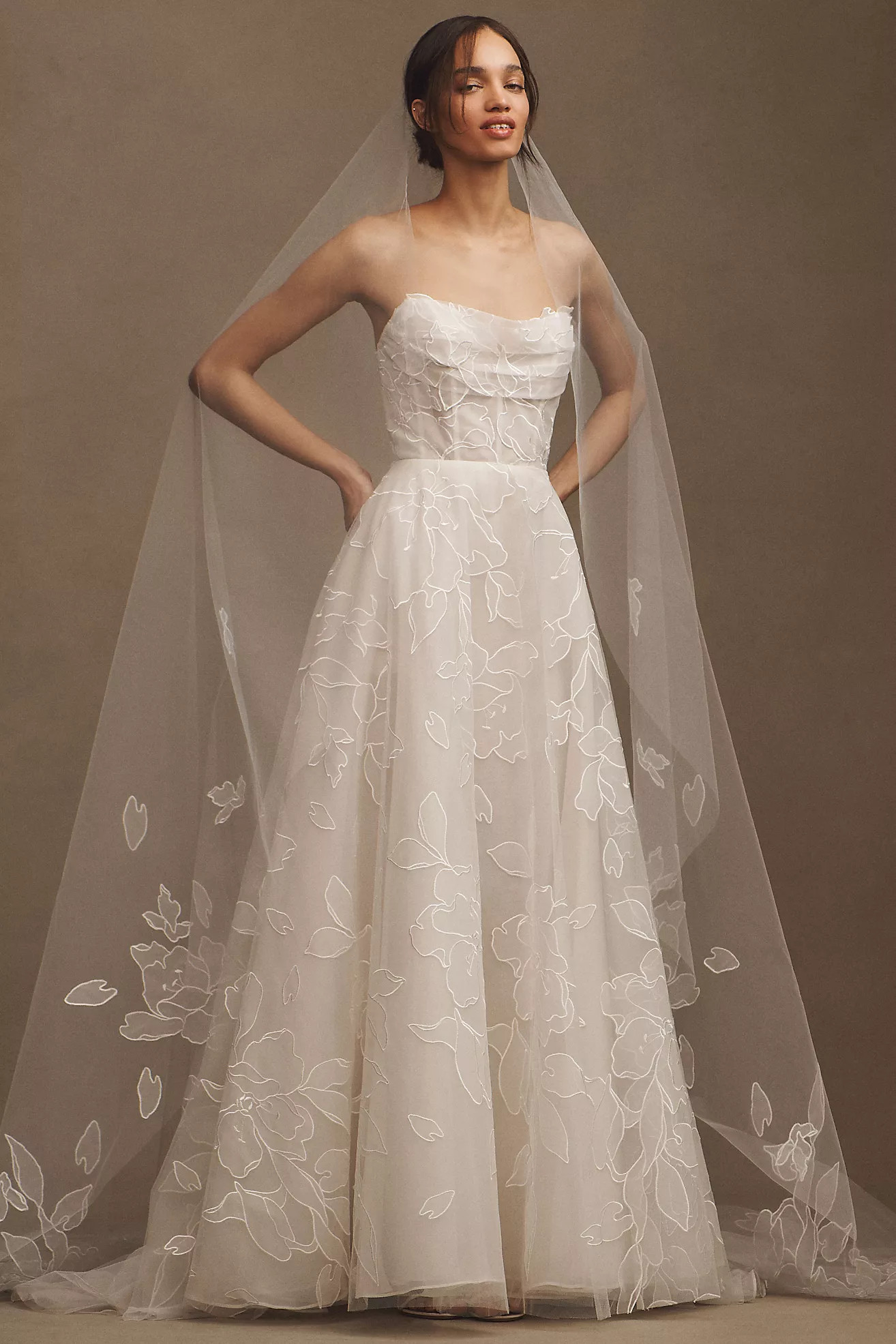 Jenny by Jenny Yoo Lorelai Organza Appliqué Sweetheart A-Line Wedding Gown | Anthropologie (US)