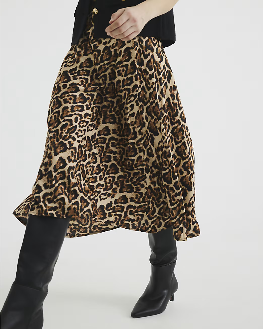 Beige Leopard A-Line Maxi Skirt | River Island UK & IE