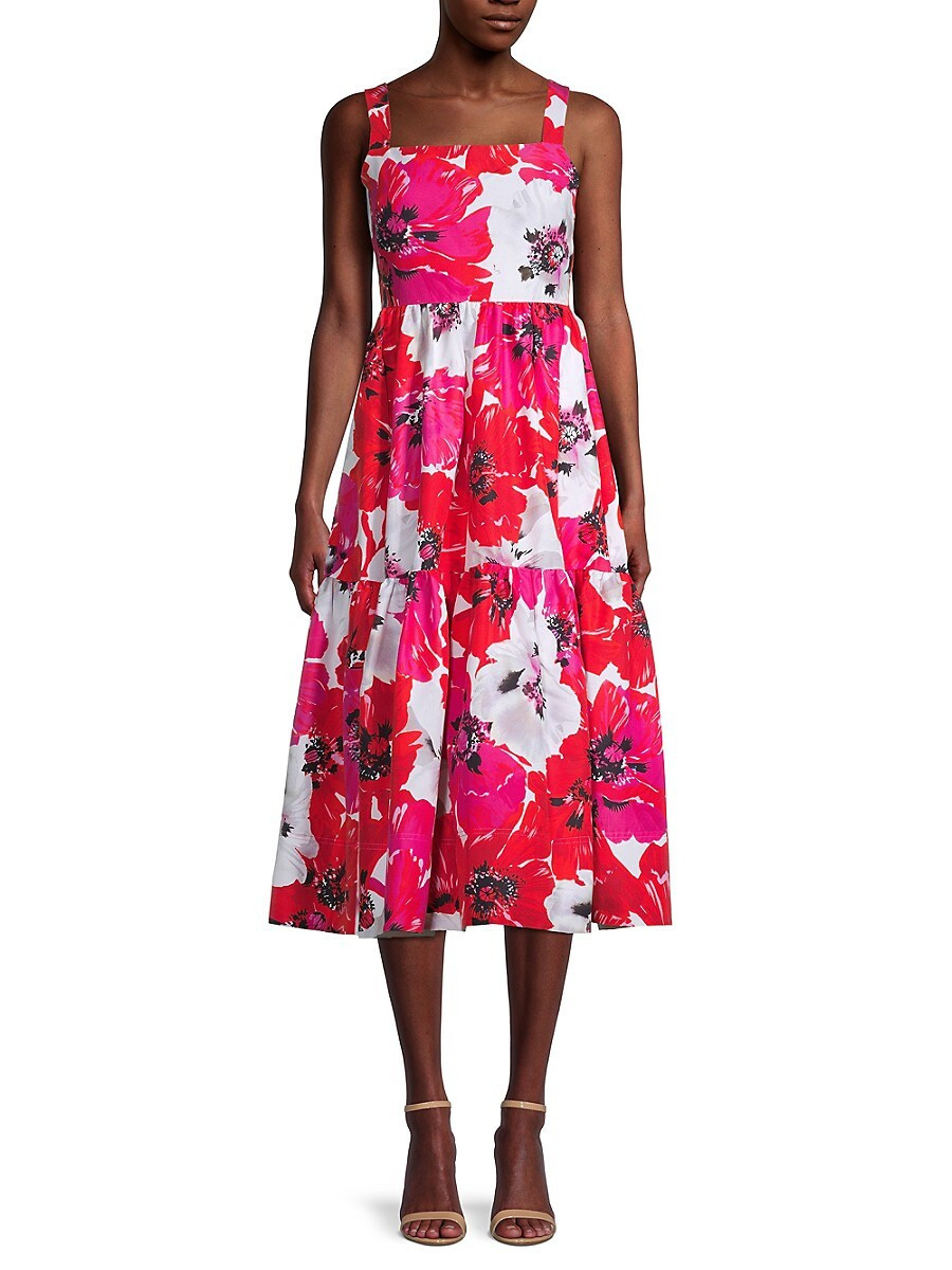 Tanya Taylor Women's Gia Floral Midi Dress - Pink - Size 2 | Saks Fifth Avenue OFF 5TH