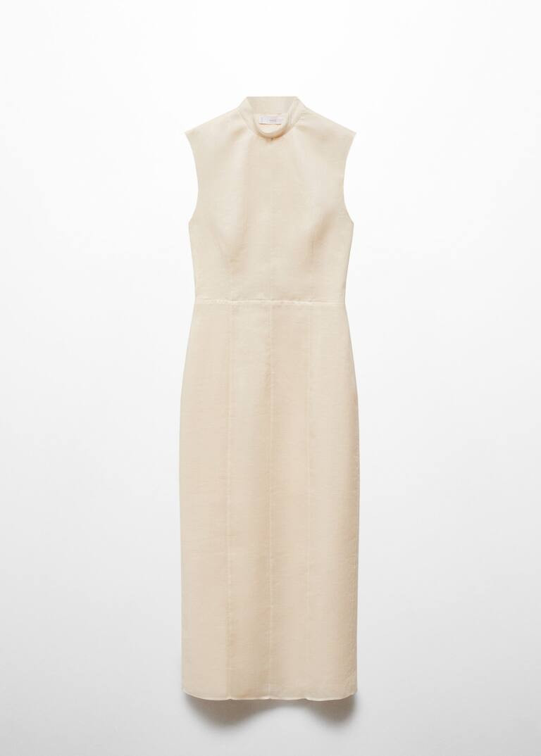Open-back ramie dress -  Women | Mango United Kingdom | MANGO (UK)