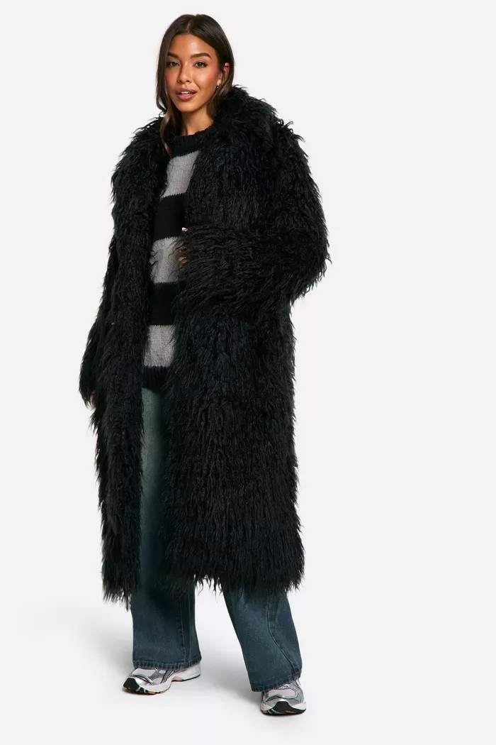 Faux Mongolian Fur Maxi Coat | boohoo (US & Canada)