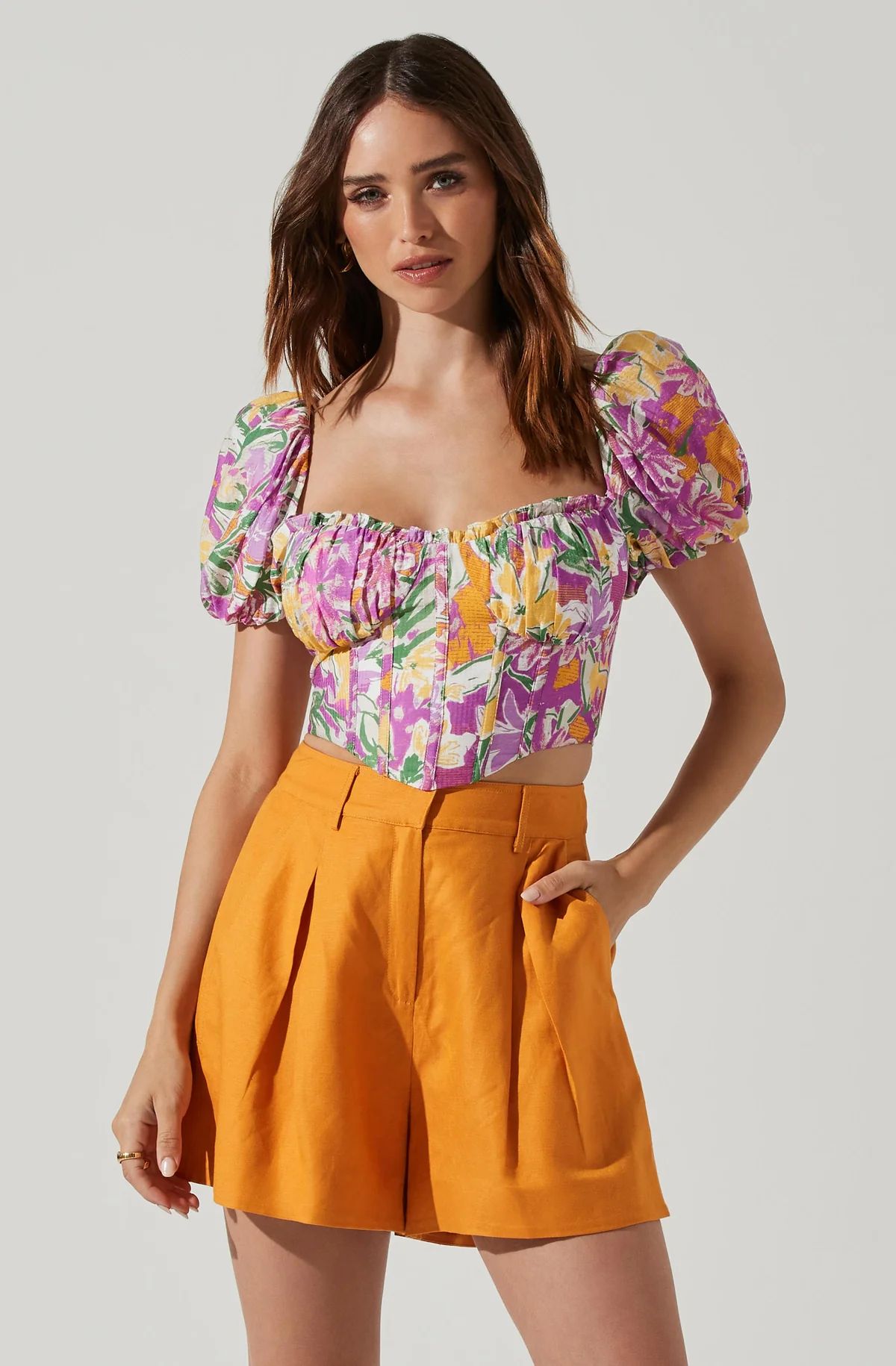 Paola Floral Puff Sleeve Top | ASTR The Label (US)