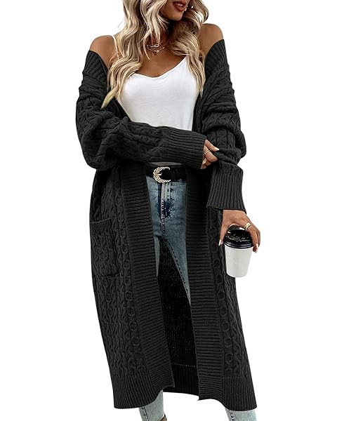 Danedvi Womens Long Cardigan Sweaters 2025 Fall Chunky Knit Oversized Slouchy Open Front Warm Coa... | Amazon (US)