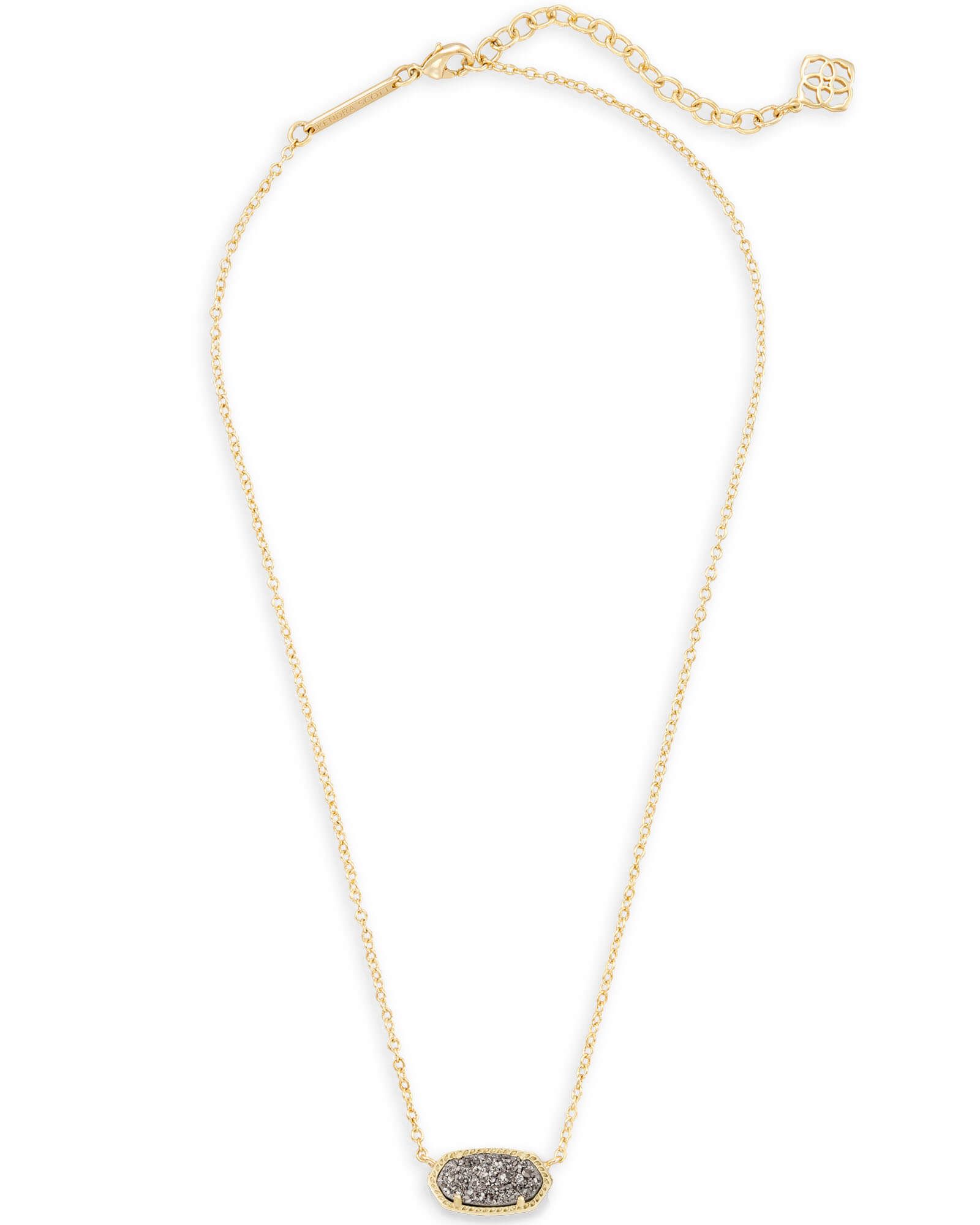 Elisa Gold Pendant Necklace in Platinum Drusy | Kendra Scott