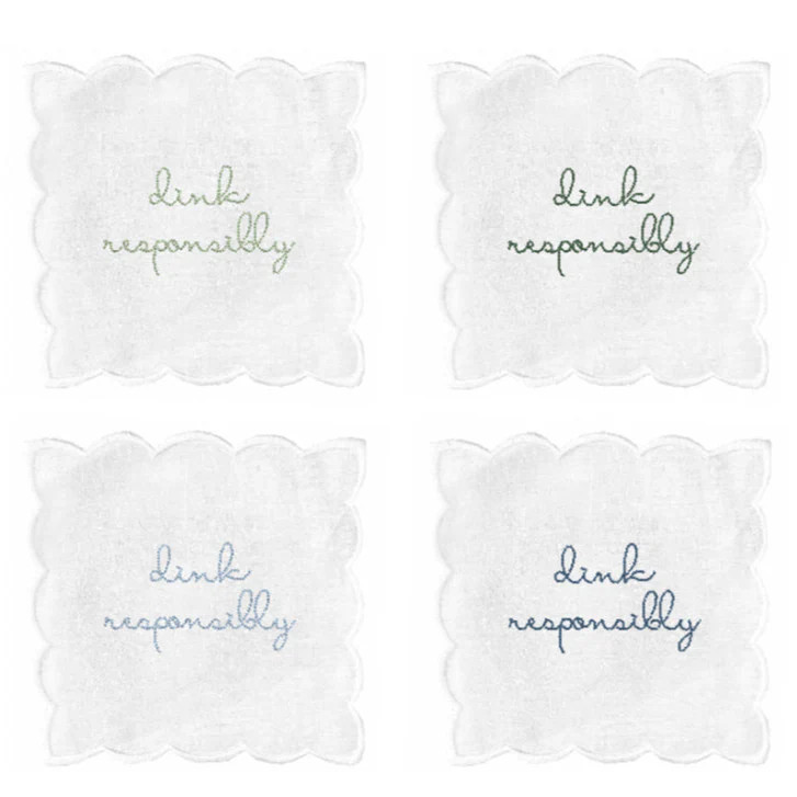 "Dink Responsibly" Napkin Set | Half Past Seven