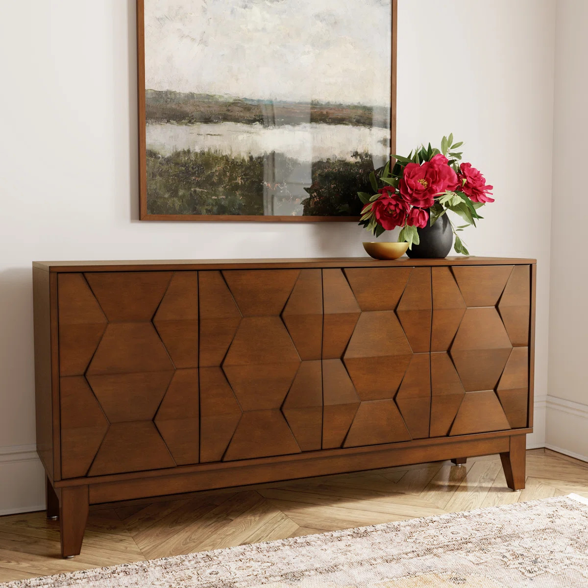 Sara Modern 60" W Sideboard with Solid Wood Legs | Wayfair North America