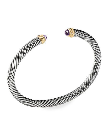 David Yurman Cable Classics Bracelet with Semiprecious Stones & 14K Gold, 5mm | Neiman Marcus