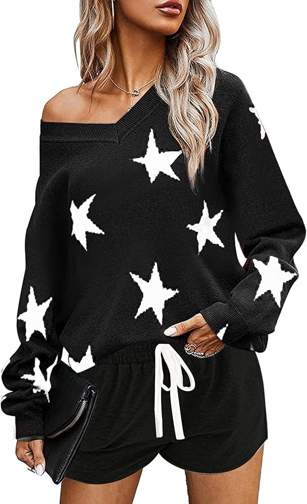 Abollria Casual Lounge Sets for Women, Summer Jogger 2 Pieces Outfits Color Block Pajamas Long Sl... | Amazon (US)