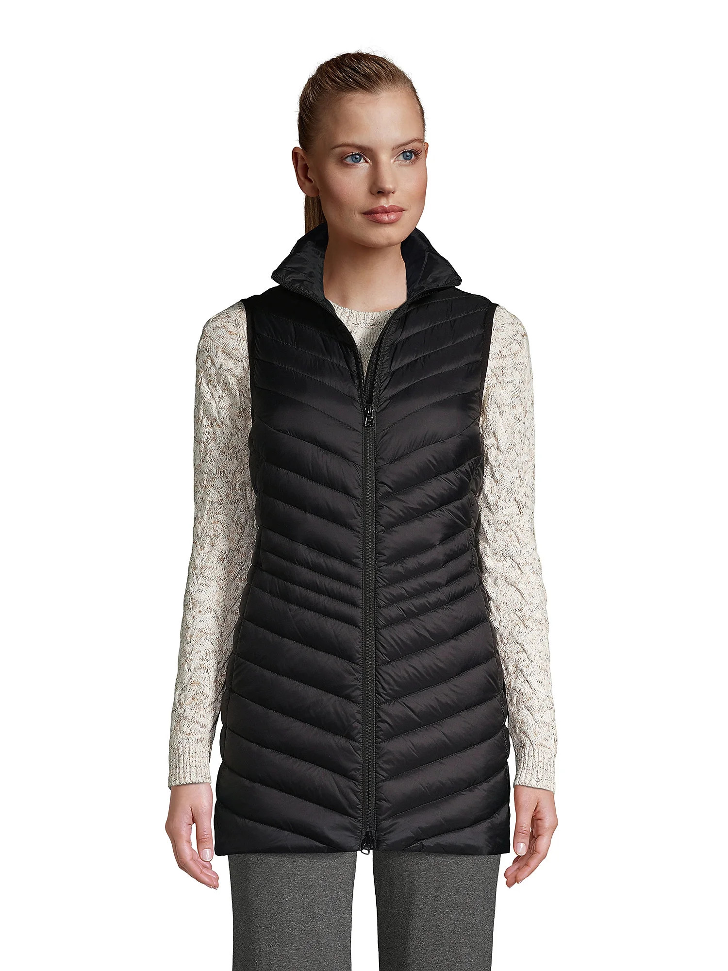 Lands' End Women's Ultralight Packable Long Down Vest | Walmart (US)