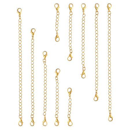 2/3/4/5/6 Inch Necklace Extender 10 Pack Necklace Clasps Chain Extenders Extension for Necklaces Golden | Walmart (US)