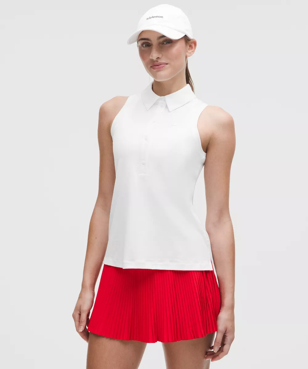 Quick-Dry Sleeveless Polo Shirt Straight Hem   Logo | lululemon (AU)
