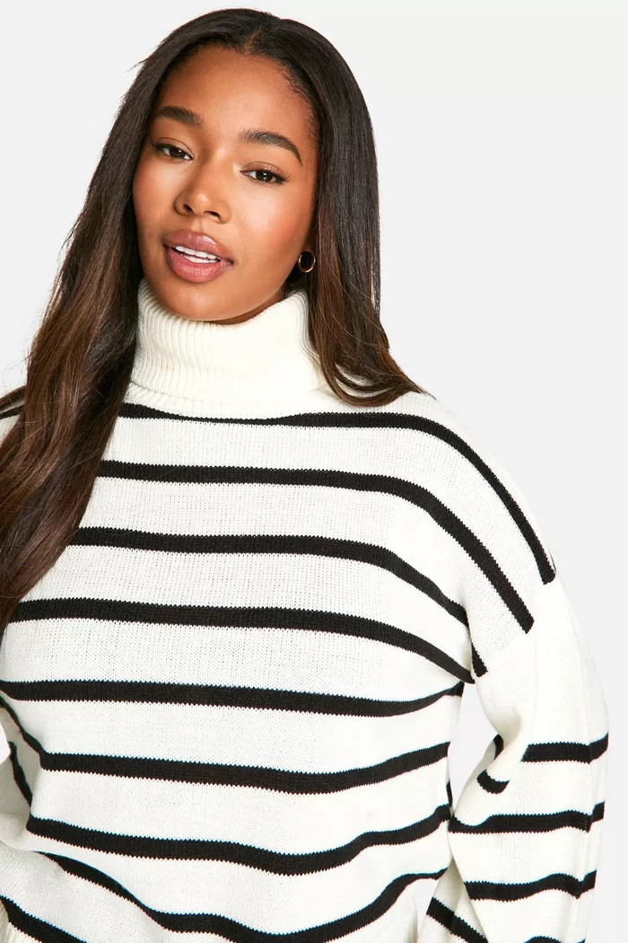 Plus Soft Knit Stripe Sweater | boohoo (US & Canada)