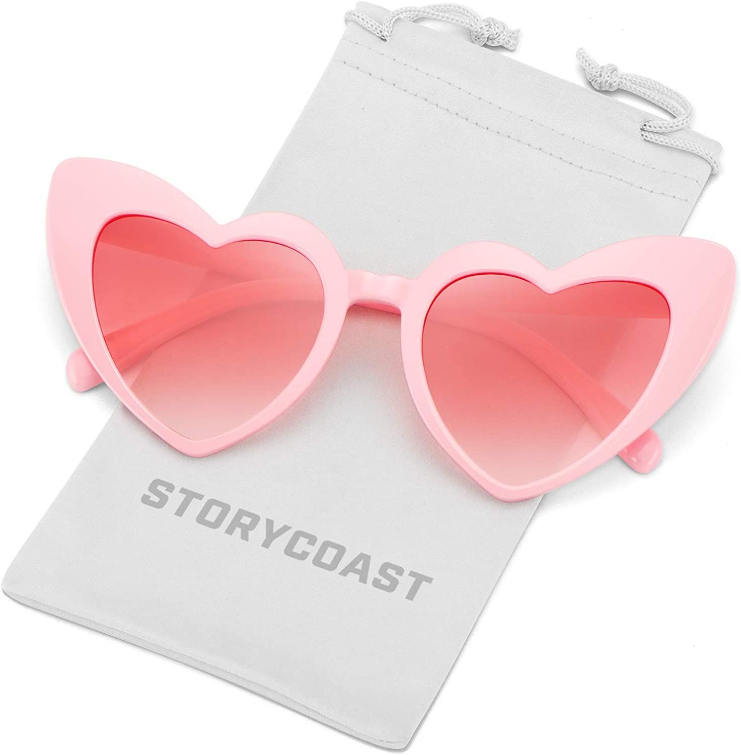 STORYCOAST Heart-Shaped Sunglasses Women Vintage Black Pink Red Heart Shape Sun Glasses | Amazon (CA)