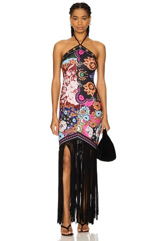 Agua Bendita x REVOLVE Allis Midi Dress in Dashi Black Multi from Revolve.com | Revolve Clothing (Global)