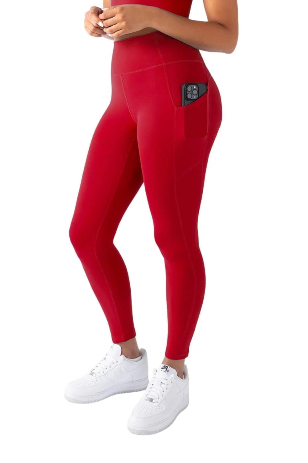 YITTY Active Women's UltraLuxe High-Waist Pocket Legging, Athleisure, 4-Way-Stretch, Heated Red, ... | Walmart (US)