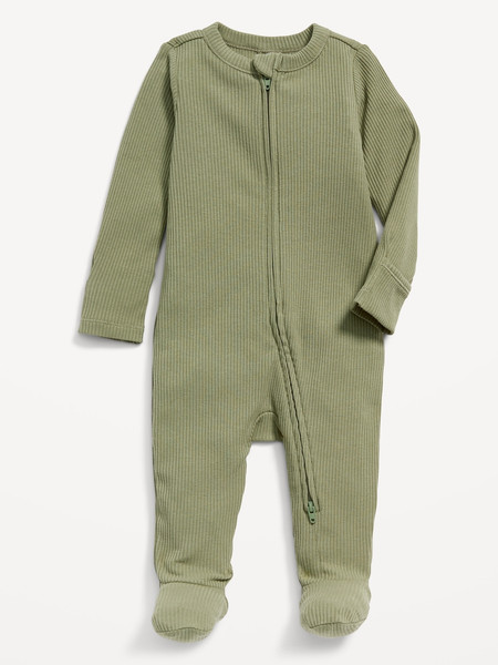 Unisex Sleep &amp; Play 2-Way-Zip Footed One-Piece for Baby | Old Navy (US)