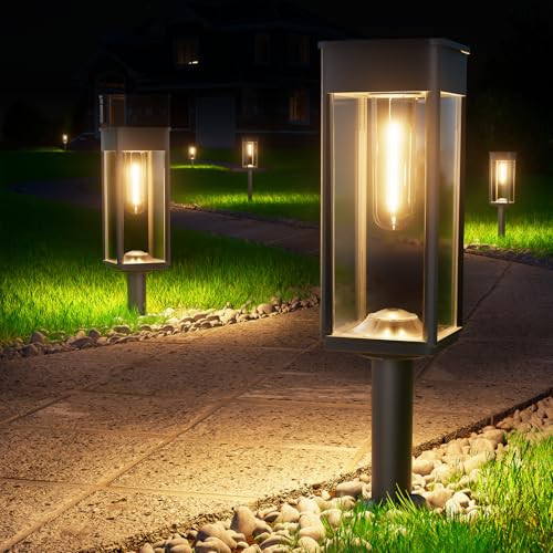 BITPOTT Solar Pathway Lights Outdoor,Bright Solar Lights for Outside, Waterproof Auto On/Off Garden Lights Solar Powered Landscape Lights for Yard Walkway Driveway Lawn (Warm White, 12 Pack) | Amazon (US)