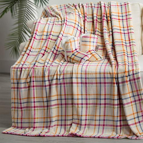Warm & Cozy 60 x 80 Plush Throw and Bootie Gift Set - Purple - 8 -M (7-8) | HSN