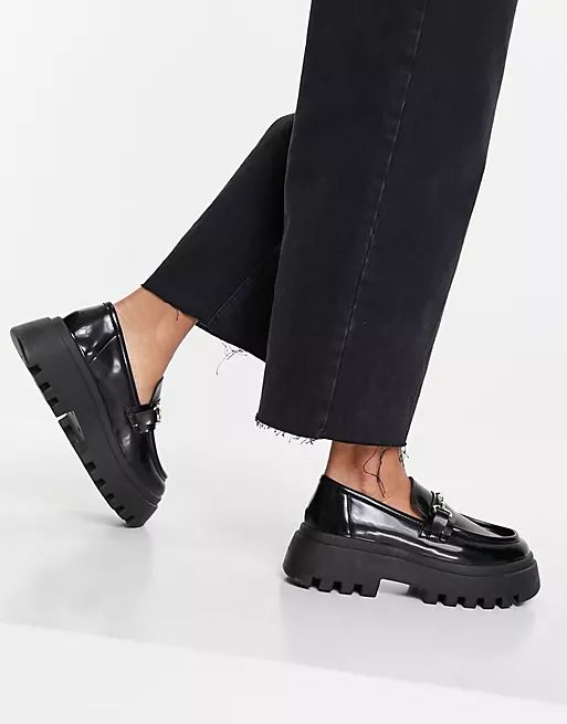 ASOS DESIGN Miller chunky loafers in black | ASOS (Global)