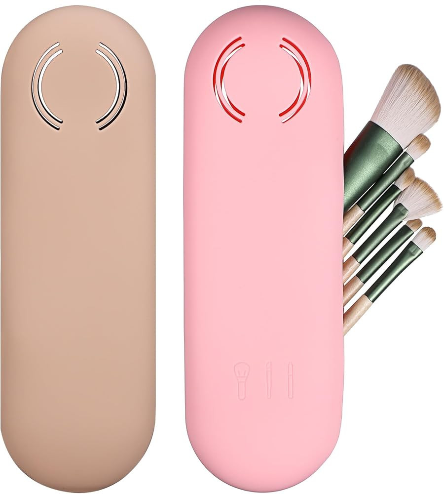 Makeup Brush Holder Travel Silicone: 2PCS Large Makeup Case Holder Organizer - Makeup Brush Pouch... | Amazon (US)