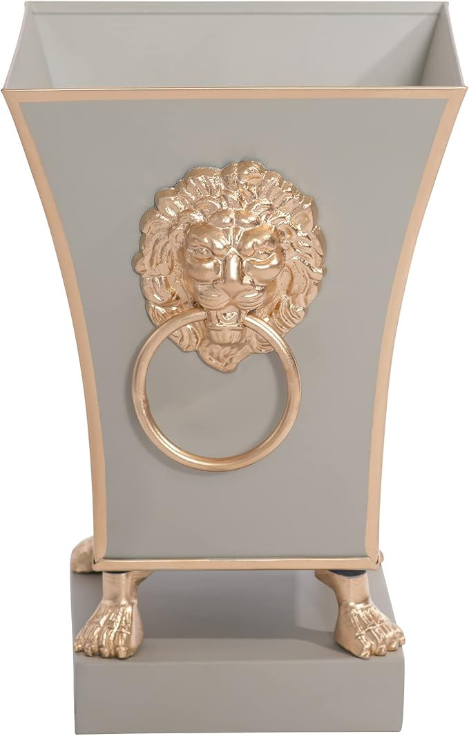 Jaye's Studio Regency Line, Paws & Claws, Decorative Taupe Square Cachepot & Planter, Gold Trim &... | Amazon (US)