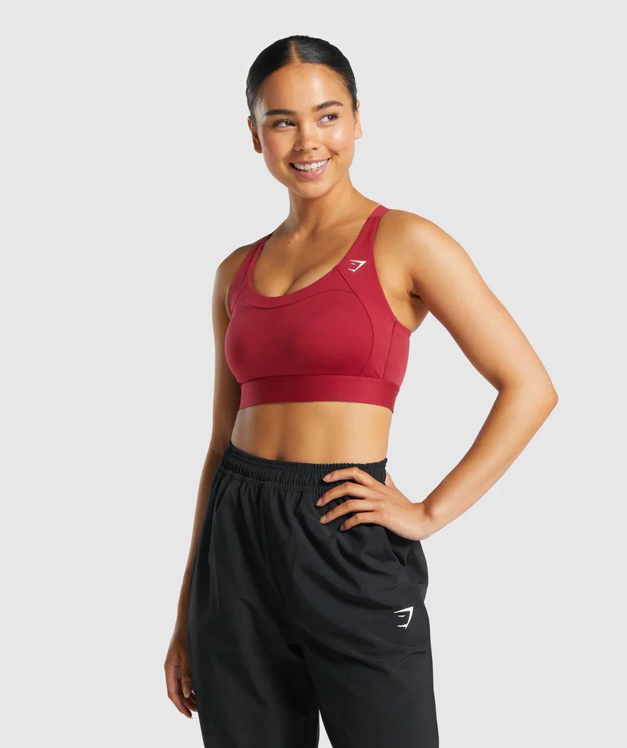 Gymshark Racer Back Sports Bra - Burgundy | Gymshark (Global)