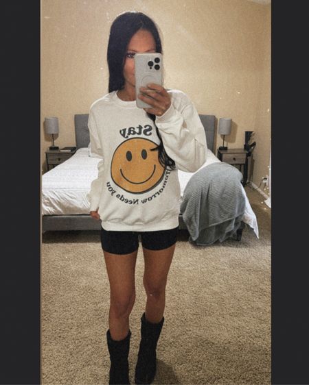 Suicide Awareness Retro Smiley Stay Tomorrow Needs You Sweatshirt spring 2024 summer trends Mothers Day Casual OOTD yoga shorts tall boots workout motivation mental health gifts Easter 

#LTKSpringSale #LTKfindsunder50 #LTKMostLoved