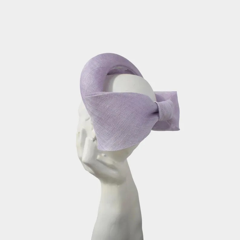 Lilac Bow Fascinator Headband - Womens Elegant Statement Headpiece for Wedding Guest, Derby Hat, ... | Etsy (Global)