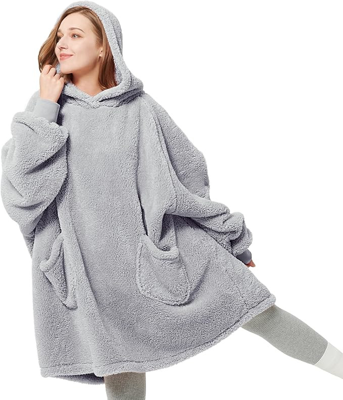Bedsure Wearable Blanket Hoodie Gifts for Women - Cozy Sherpa Hoodie Blanket for Adult Men, Warm ... | Amazon (US)