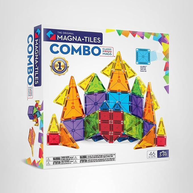 MAGNA-TILES® Combo 46-Piece Magnetic Construction Set, The Original Magnetic Building Brand | Amazon (US)
