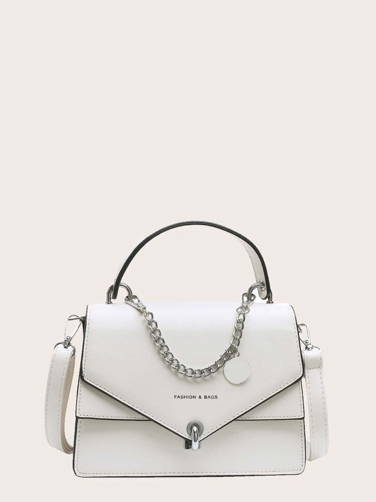 Metal Decor Flap Satchel Bag | SHEIN